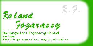 roland fogarassy business card
